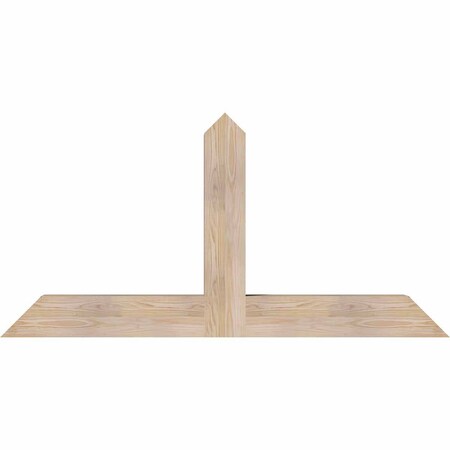 Ekena Millwork Portland Smooth Timber Gable Bracket, Douglas Fir, 60"W x 30"H x 5 1/2"D x 5 1/2"F, 12/12 Pitch GBW060X30X0606POR00SDF
